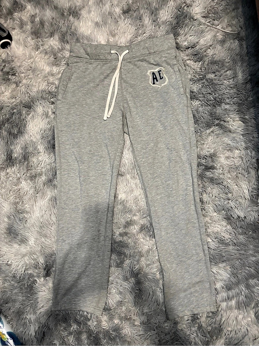 American Eagle Outfitters AE Fleece Logo Patch Sweatpants Gray Small
